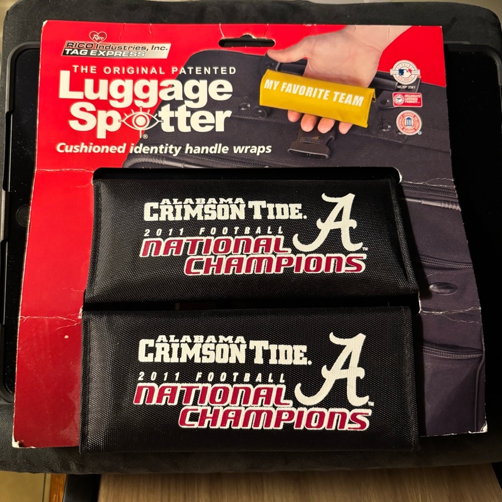 Alabama Crimson Tide 2011 National Champions Luggage Handle Wraps NWT Set of 2
